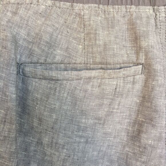 Athleta Cabo Linen Shorts Women 2 Gray Pull-On Cuffed Leg Light Beach Travel - Picture 7 of 10